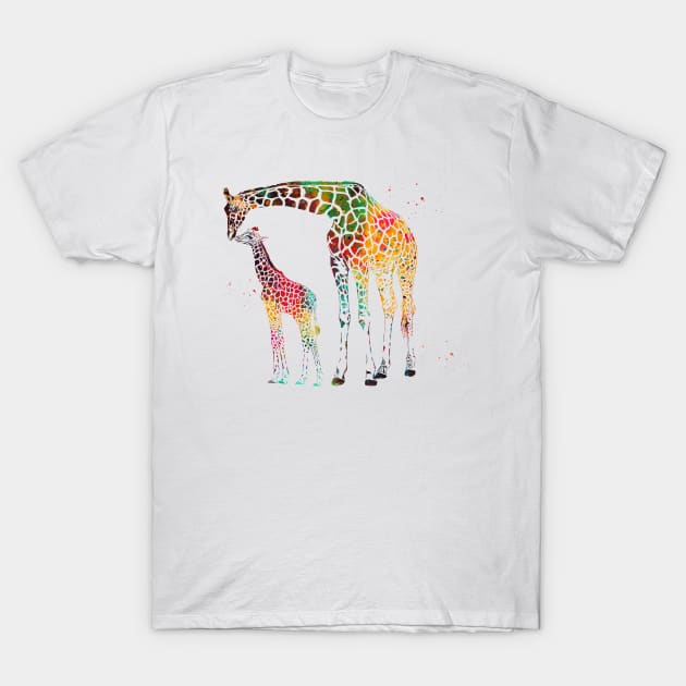 Giraffe family T-Shirt by erzebeth